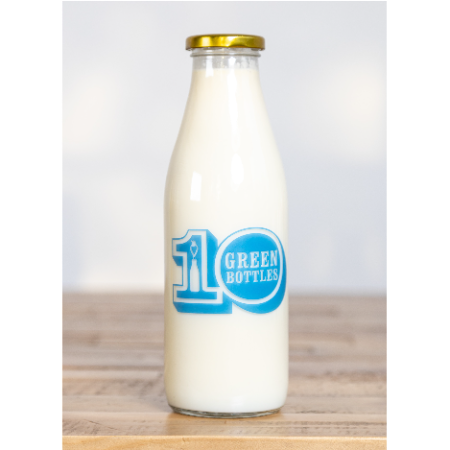 Organic Guernsey Milk in Glass 750ml (1.32 pints) Karava Dairy